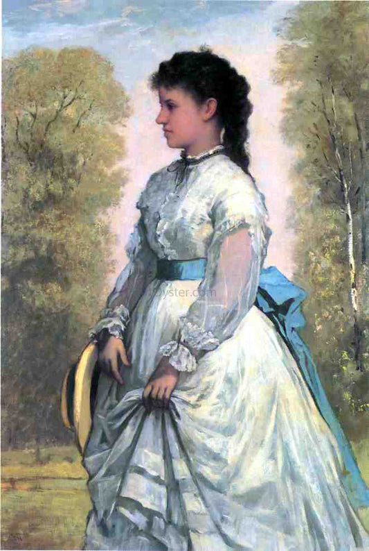 William Morris Hunt Portrait of Agnes Elizabeth Clafllin - Canvas Print