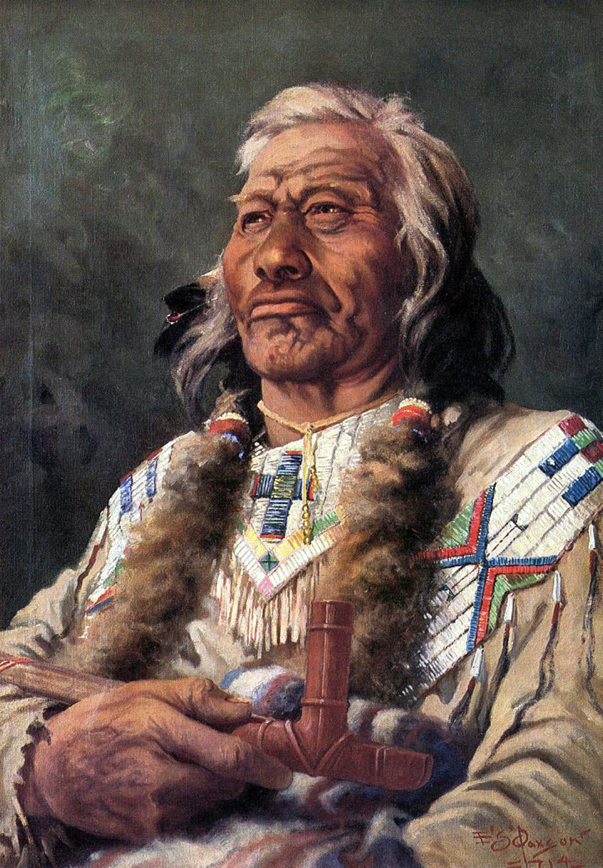 Frank Tenney Johnson Portrait of Ak-Ene-Ah - Canvas Print