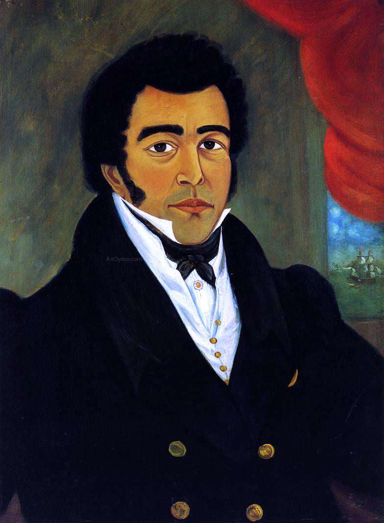 Joshua Johnson Portrait of an African American Man - Canvas Print