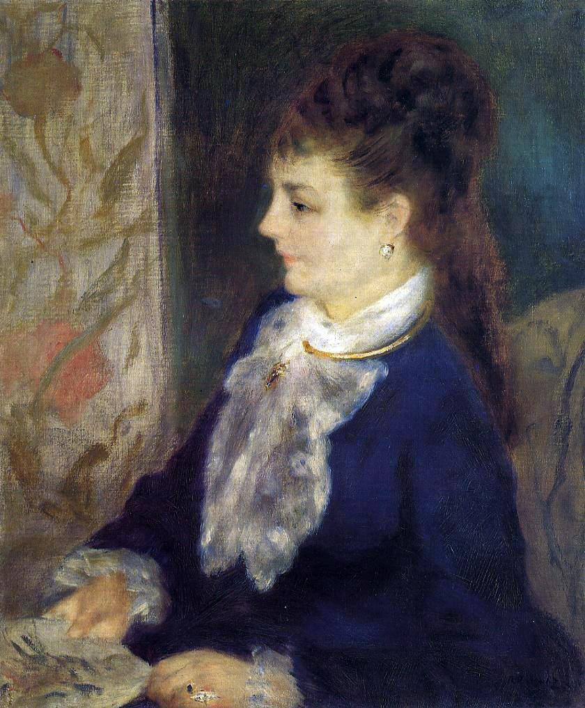 Pierre Auguste Renoir Portrait of an Anonymous Sitter - Canvas Print