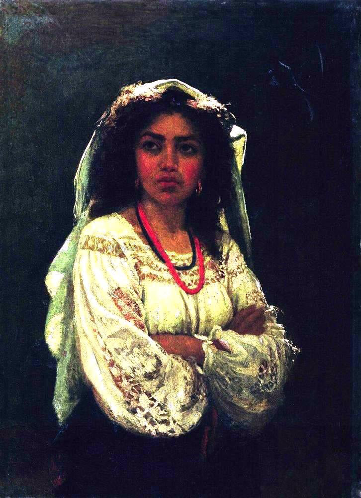 Ilia Efimovich Repin Portrait of an Italian Woman - Canvas Print