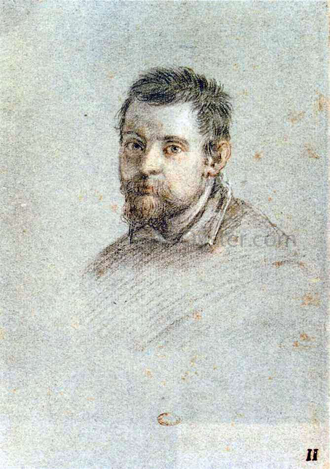 Ottavio Leoni Portrait of Annibale Carracci - Canvas Print