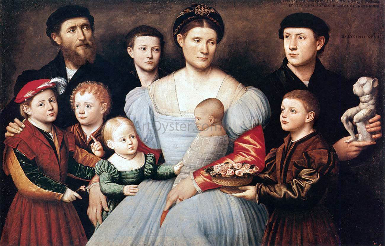 Bernardino Licinio Portrait of Arrigo Licinio and His Family - Canvas Print