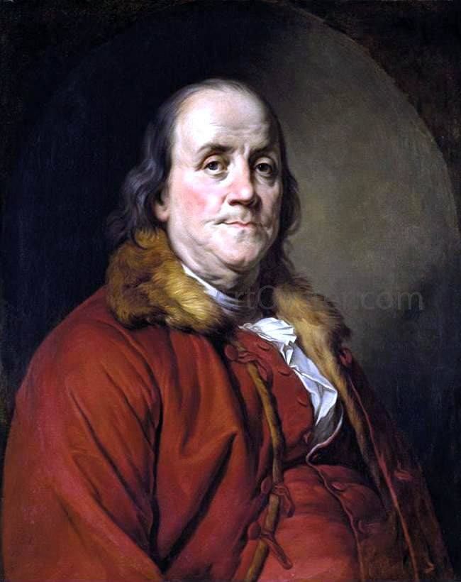 Joseph Siffrein Duplessis Portrait of Benjamin Franklin - Canvas Print