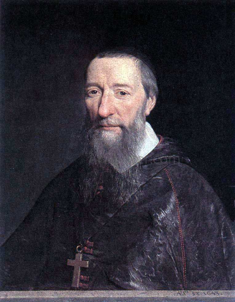 Philippe De Champaigne Portrait of Bishop Jean-Pierre Camus - Canvas Print
