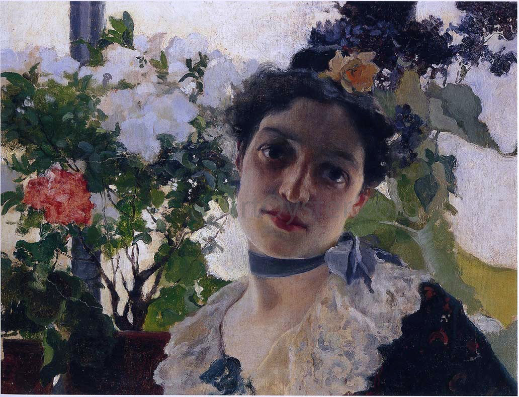 Joaquin Sorolla Y Bastida Portrait of Clothilde - Canvas Print