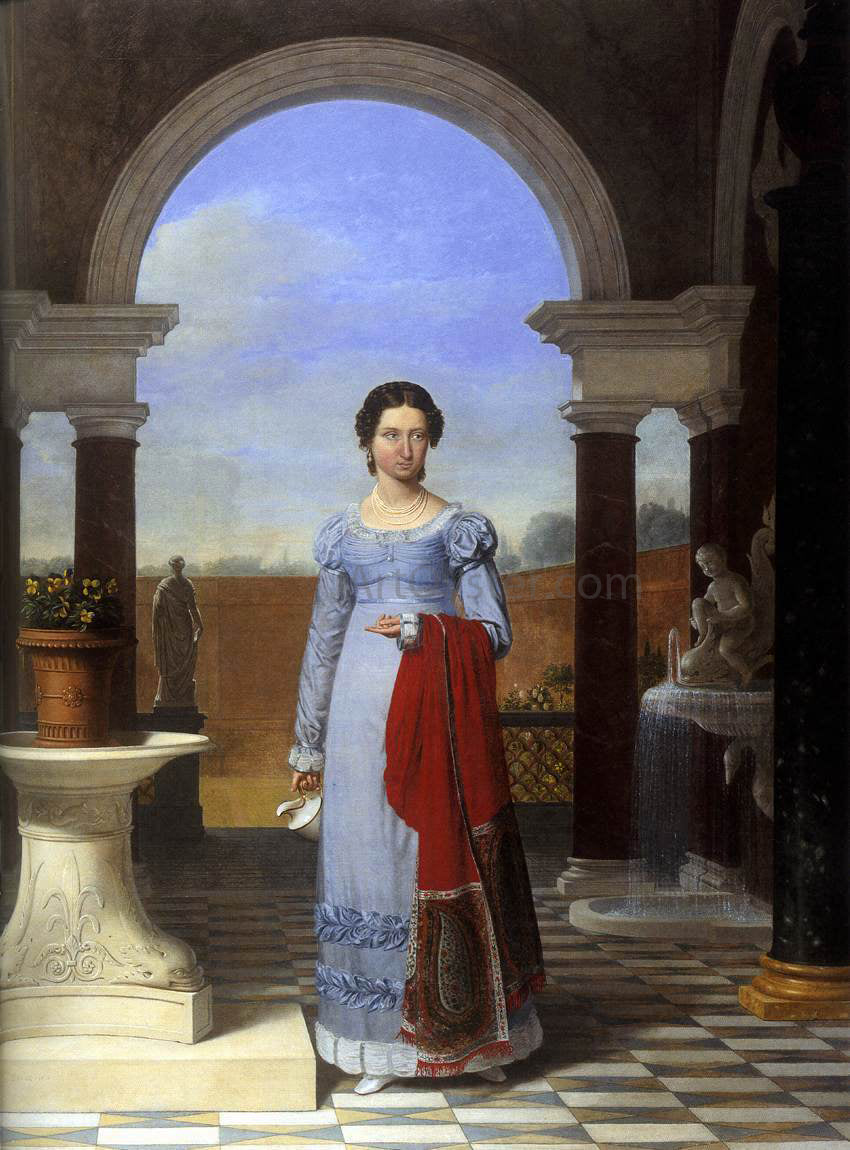 Joseph-Francois Ducq Portrait of Colette Versavel, Wife of Isaac J. de Meyer - Canvas Print