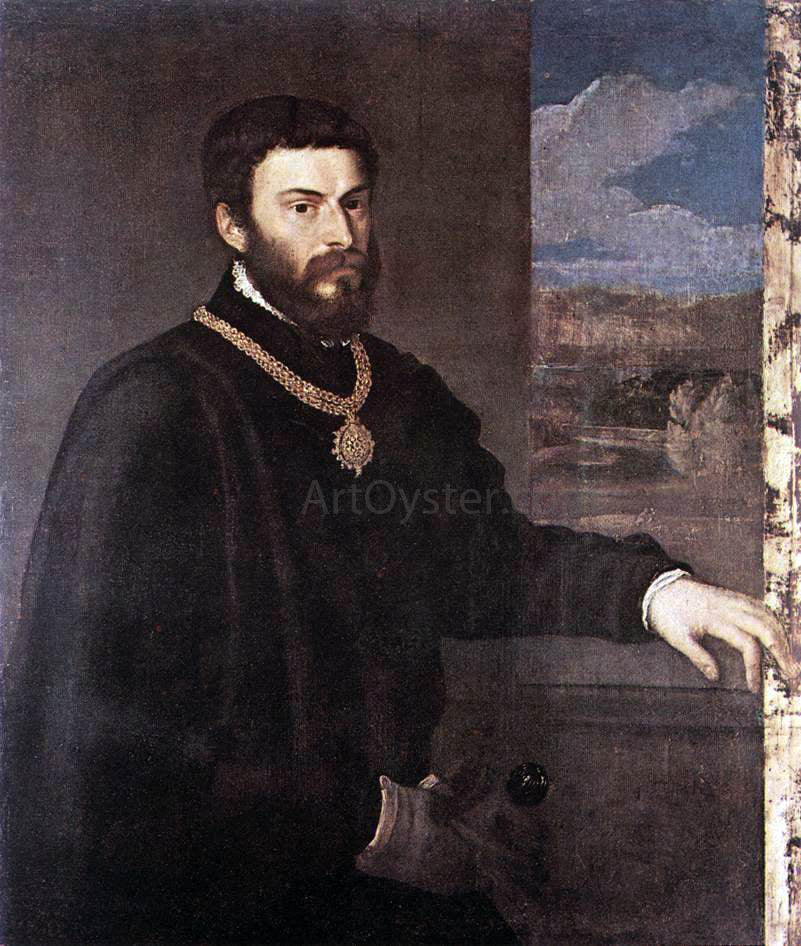 Titian Portrait of Count Antonio Porcia - Canvas Print