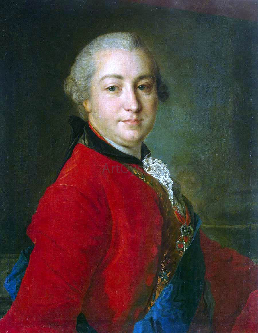 Fyodor Rokotov Portrait of Count Ivan Shuvalov - Canvas Print