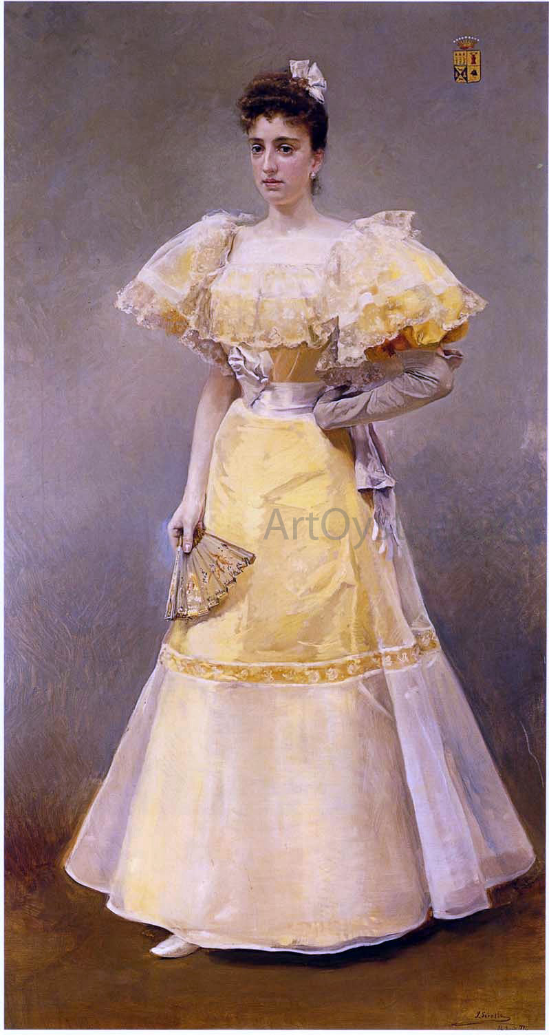 Joaquin Sorolla Y Bastida Portrait of Countess of Santiago - Canvas Print