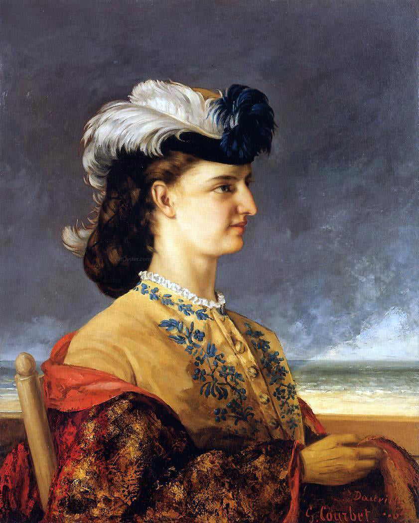 Gustave Courbet Portrait of Countess Therese Burnswick - Canvas Print