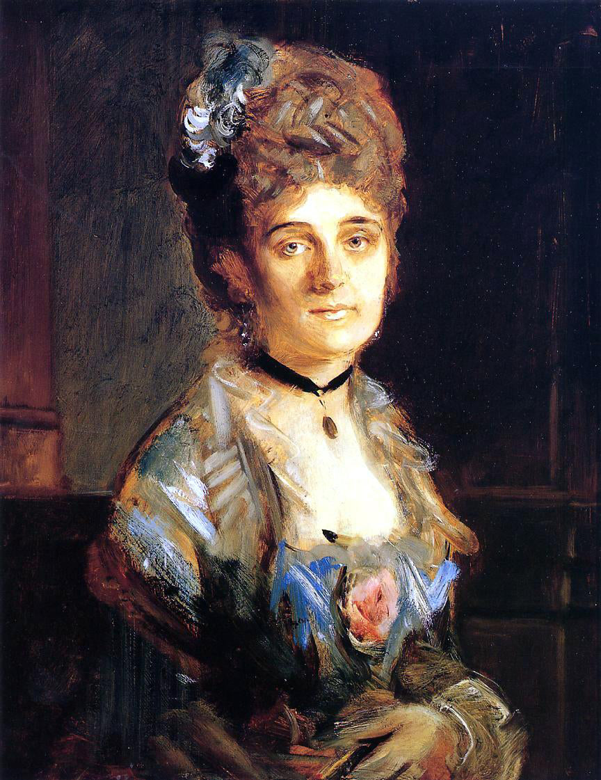 Fritz Von Lenbach Portrait of Countess Zecheny - Canvas Print