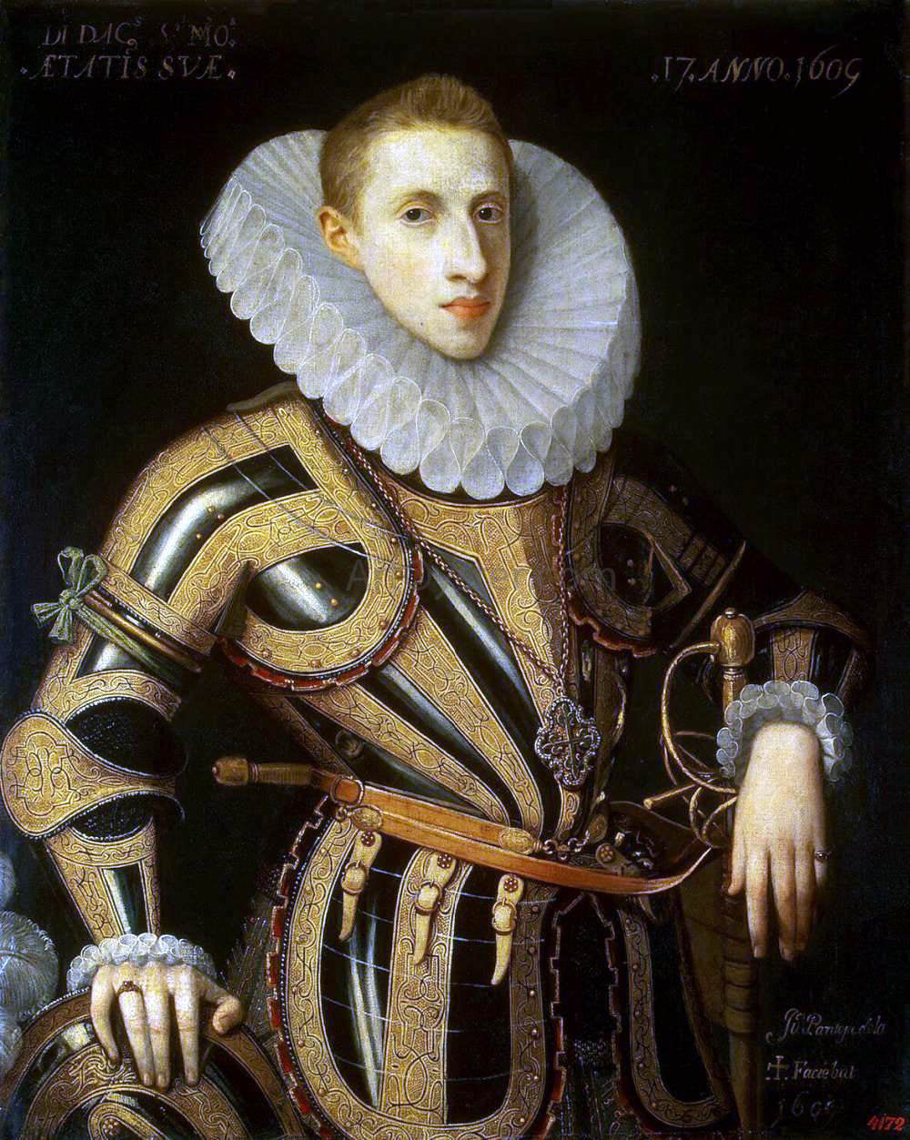 Juan Pantoja De La Cruz Portrait of Diego de Villamayor - Canvas Print