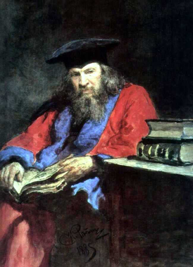 Ilia Efimovich Repin Portrait of Dmitry Mendeleev - Canvas Print