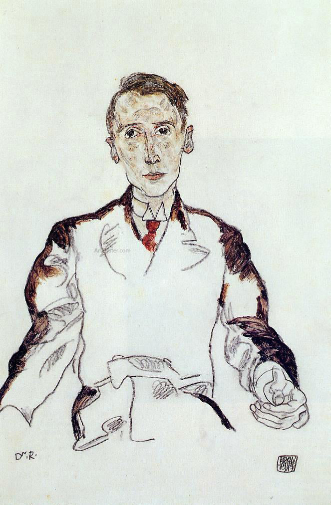 Egon Schiele Portrait of Dr. Heinrich Rieger - Canvas Print