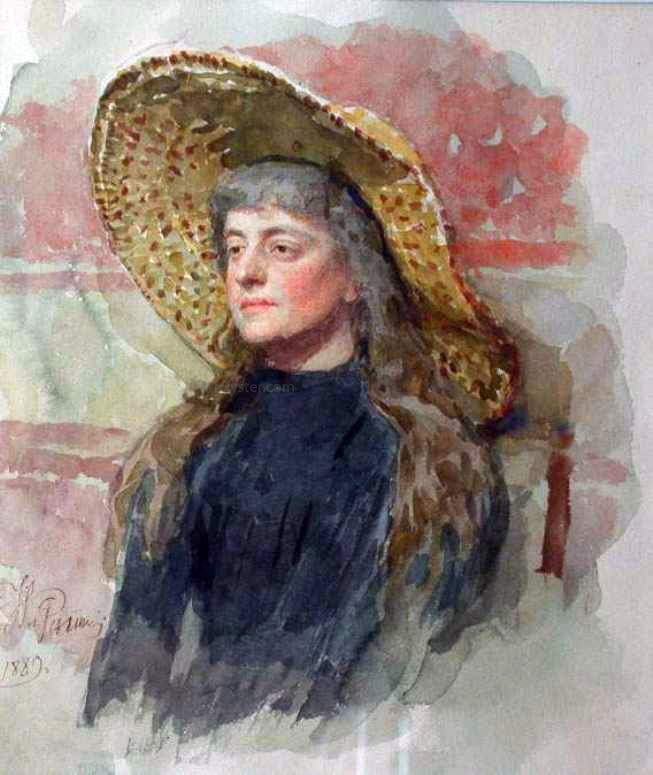 Ilia Efimovich Repin Portrait of E. Zvantseva - Canvas Print
