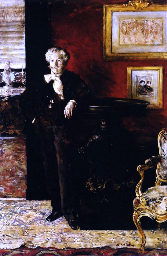 Jean-Francois Raffaelli Portrait of Edmond de Goncourt - Canvas Print