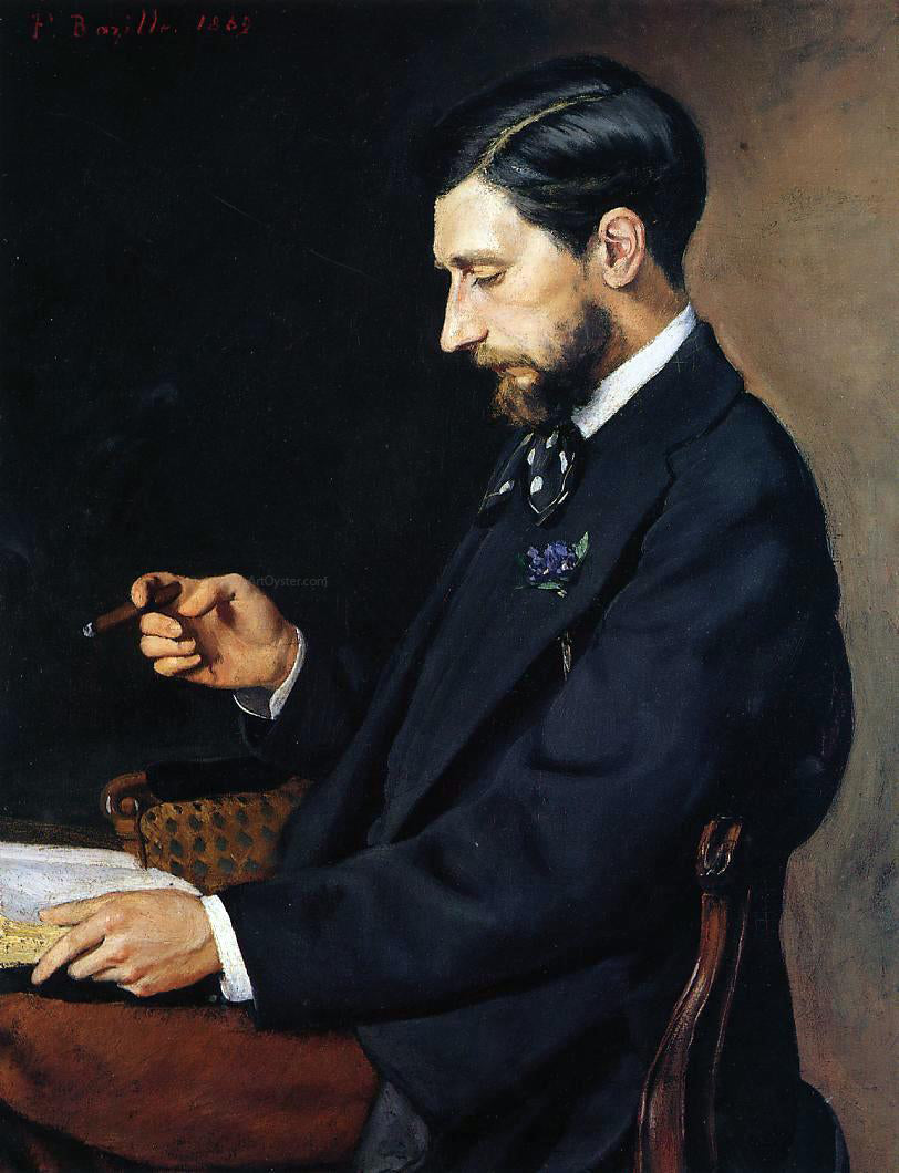Jean Frederic Bazille Portrait of Edmond Maitre - Canvas Print
