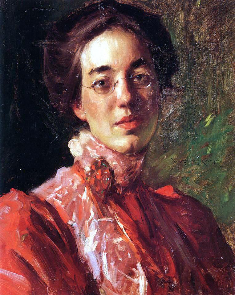 William Merritt Chase Portrait of Elizabeth (Betsy) Fisher - Canvas Print