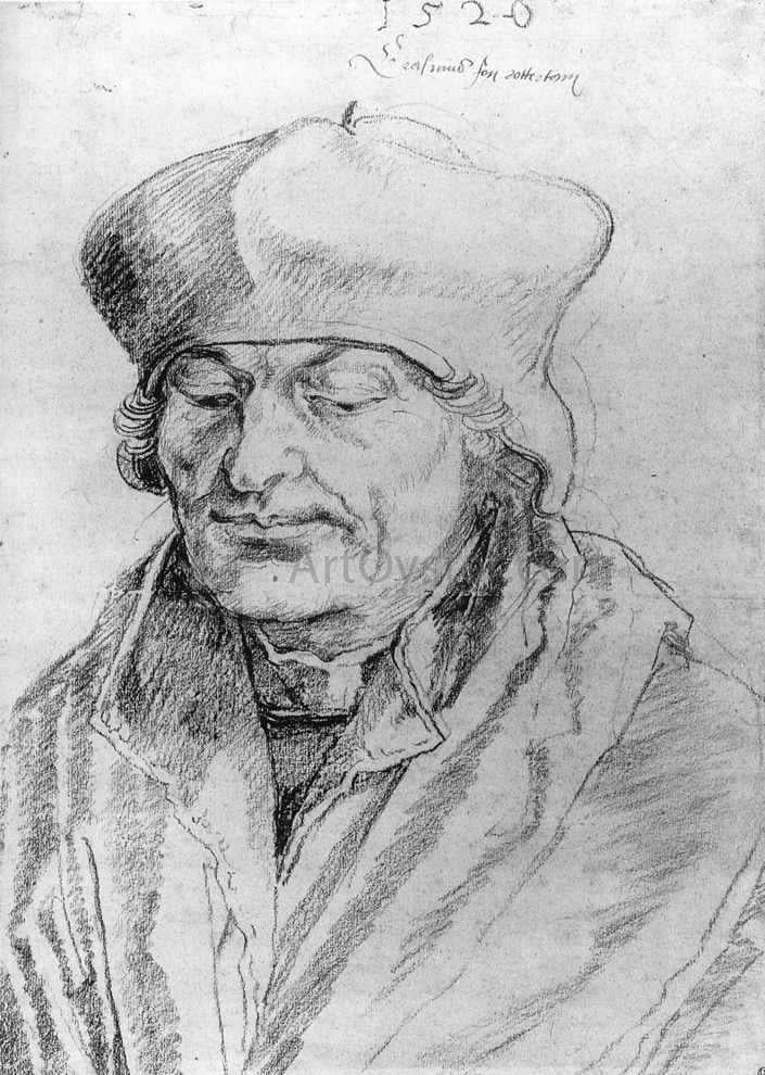 Albrecht Durer Portrait of Erasmus - Canvas Print