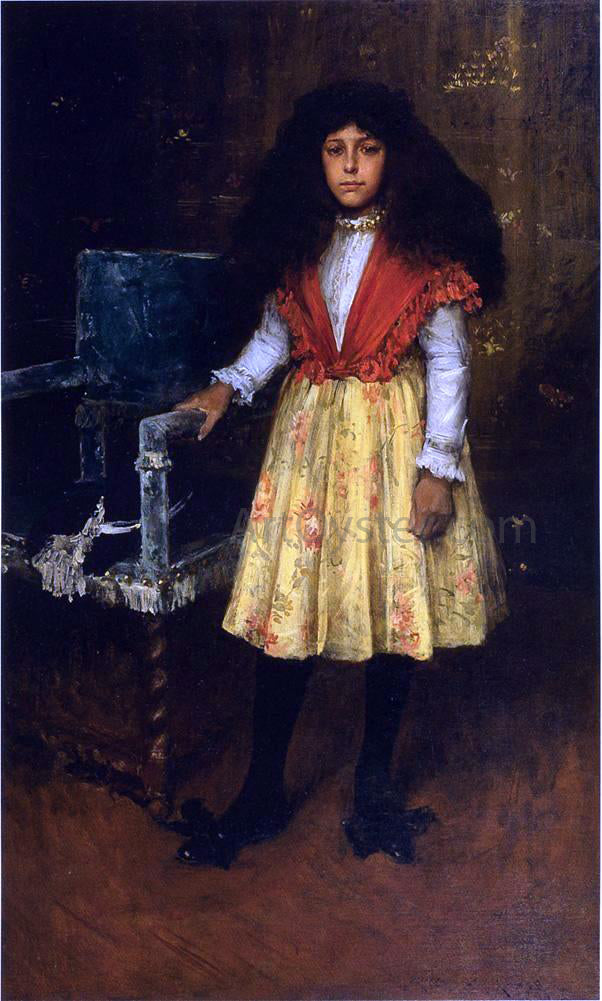 William Merritt Chase Portrait of Erla Howell (also known as Little Miss H.) - Canvas Print