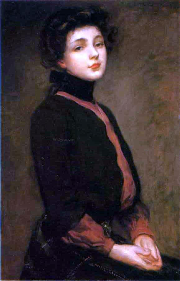 James Carroll Beckwith Portrait of Evelyn Nesbitt - Canvas Print