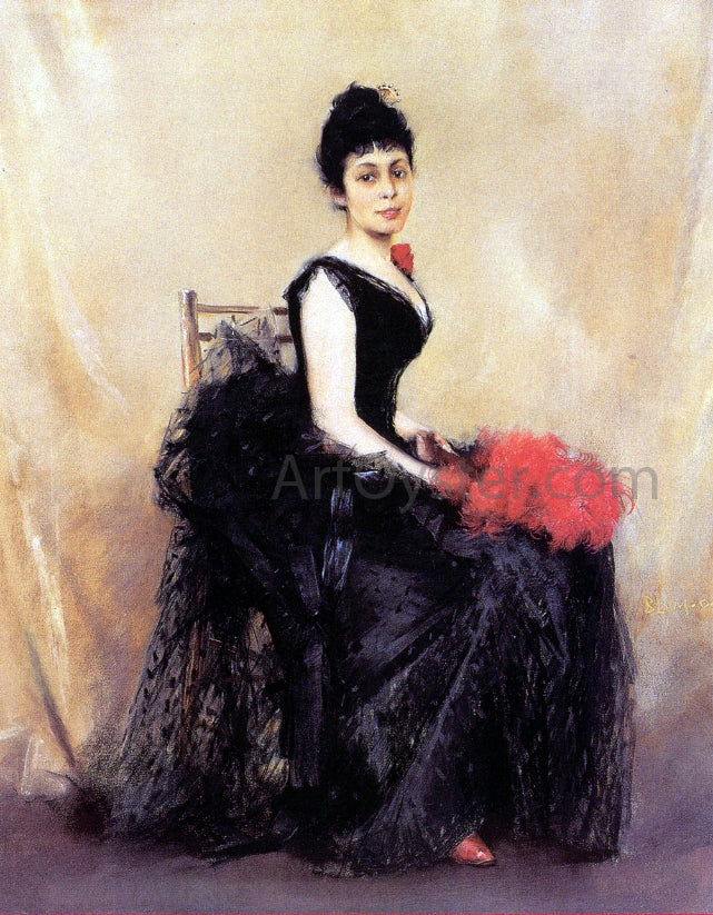 Robert Frederick Blum Portrait of Flora de Stephano - Canvas Print