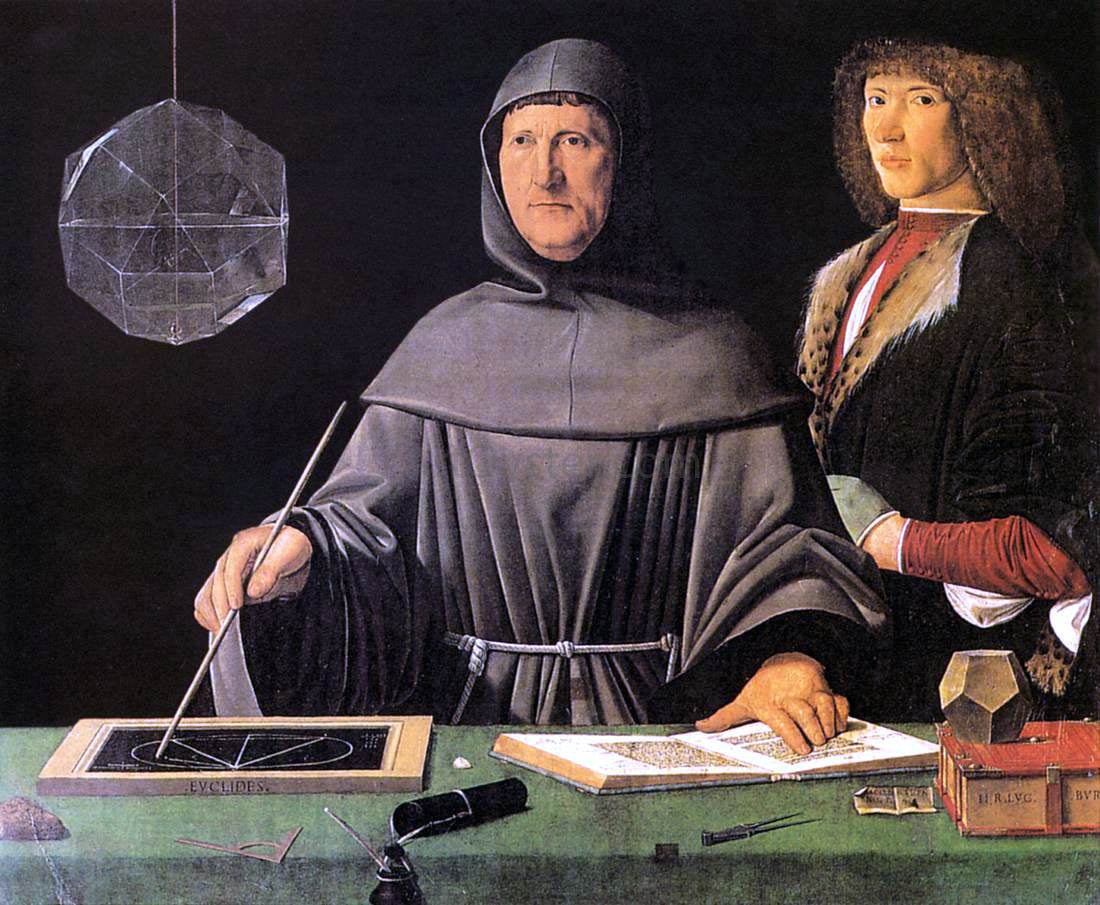 Jacopo De Barbari Portrait of Fra Luca Pacioli and an Unknown Young Man - Canvas Print