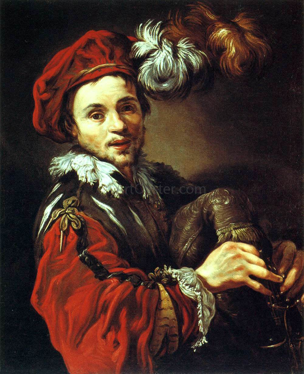 Claude Vignon Portrait of Francois Langlois - Canvas Print