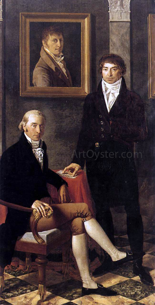 Joseph-Denis Odevaere Portrait of Francois Wynckelman, Francois van der Donckt and Joseph Odevaere - Canvas Print