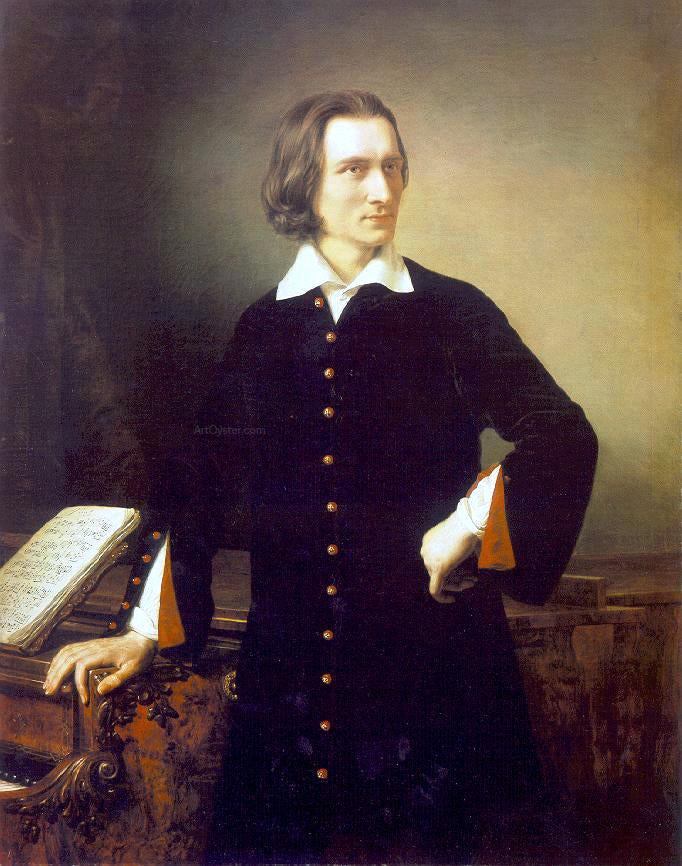 Miklos Barabas Portrait of Franz Liszt - Canvas Print
