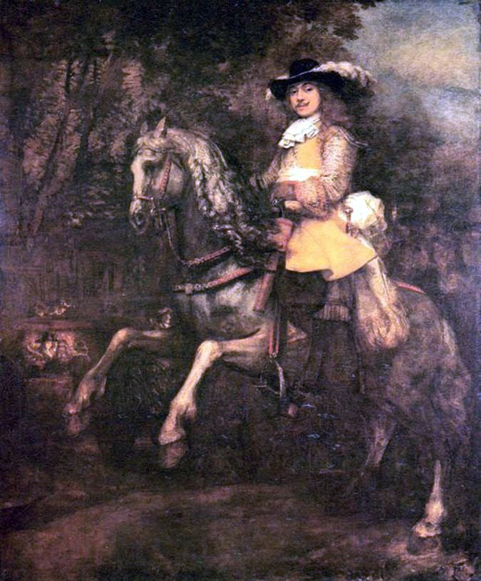 Rembrandt Van Rijn Portrait of Frederick Rihel on Horseback - Canvas Print