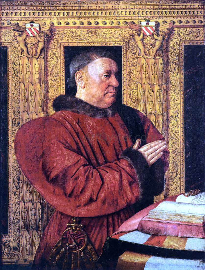 Jean Fouquet Portrait of Guillaume Jouvenel des Ursins - Canvas Print