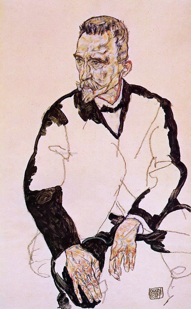 Egon Schiele Portrait of Heinrich Benesch - Canvas Print