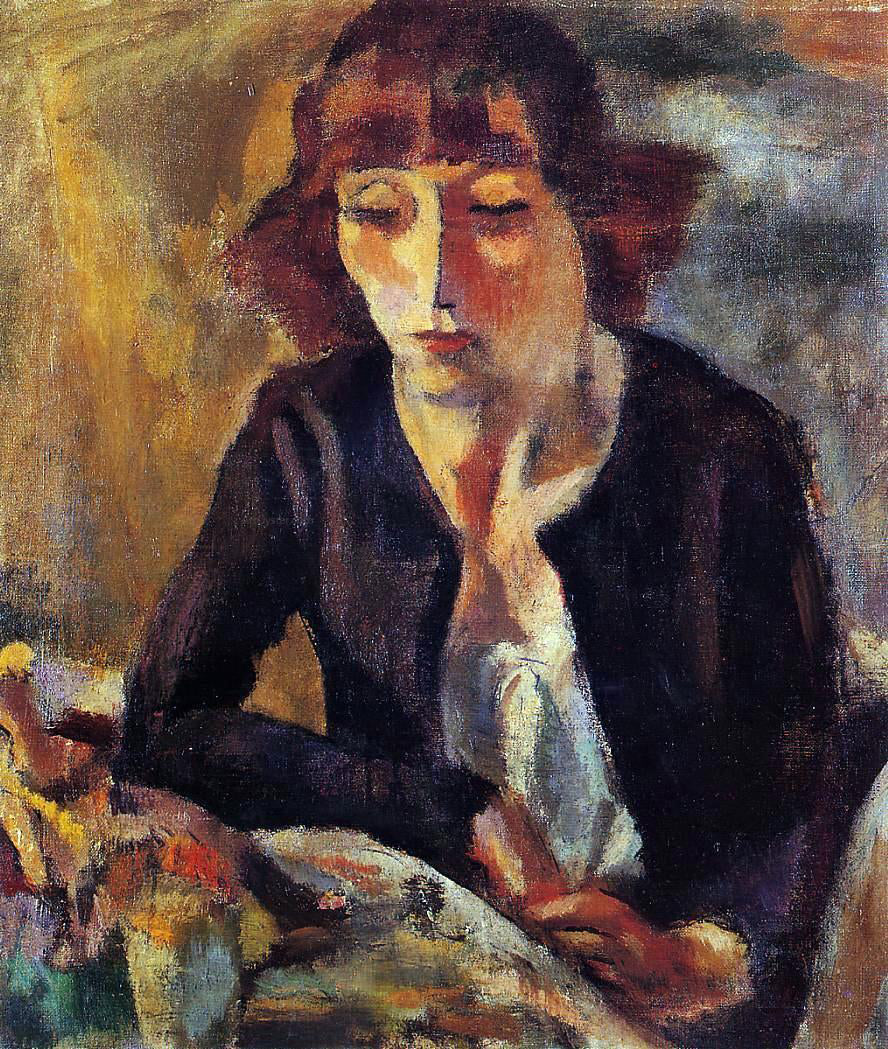 Jules Pascin Portrait of Hermine David - Canvas Print