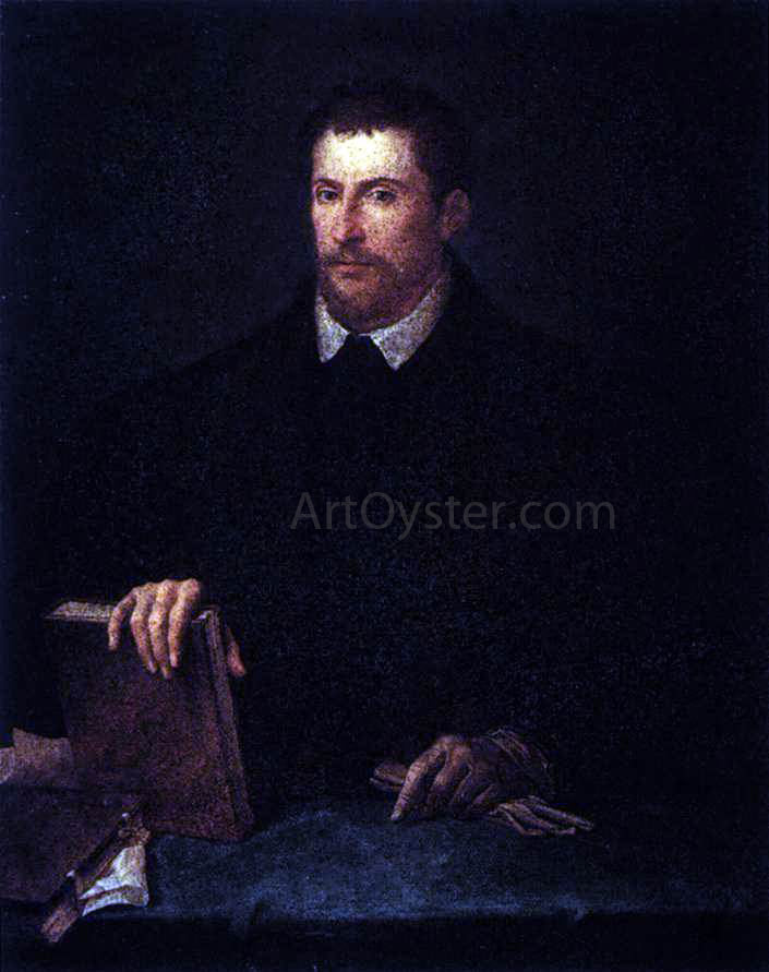 Titian Portrait of Ippolito Riminaldi - Canvas Print