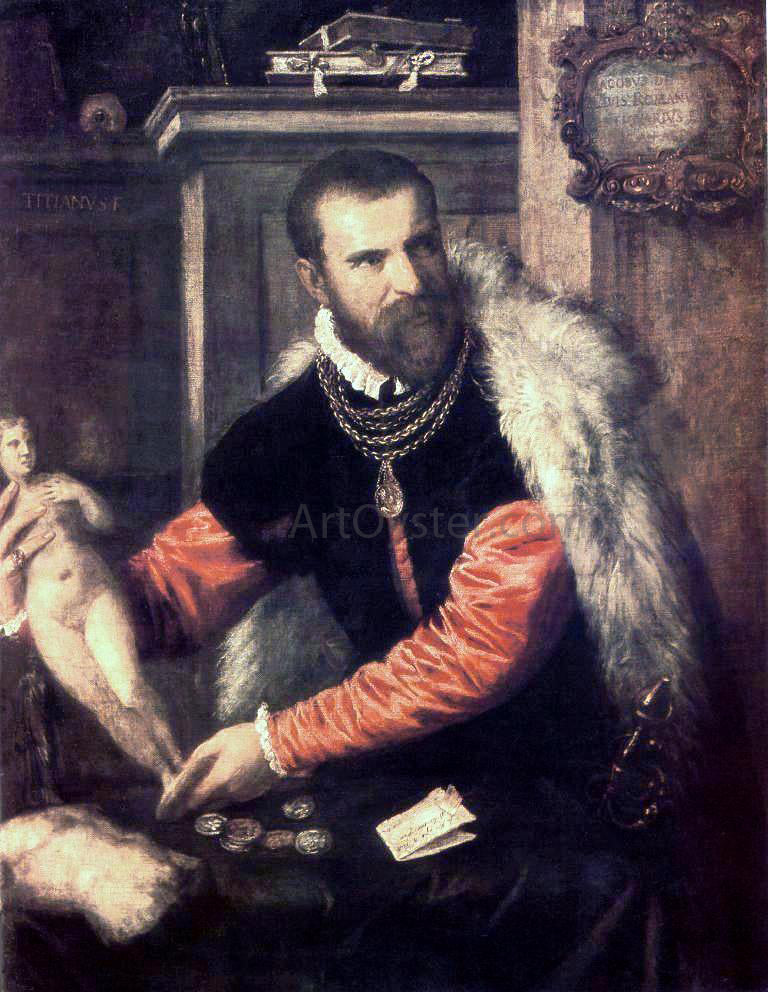 Titian Portrait of Jacopo Strada - Canvas Print
