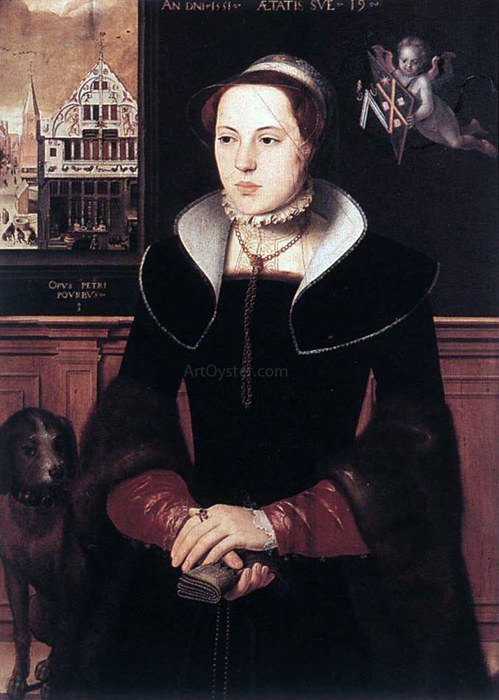 Pieter Pourbus Portrait of Jacquemyne Buuck - Canvas Print