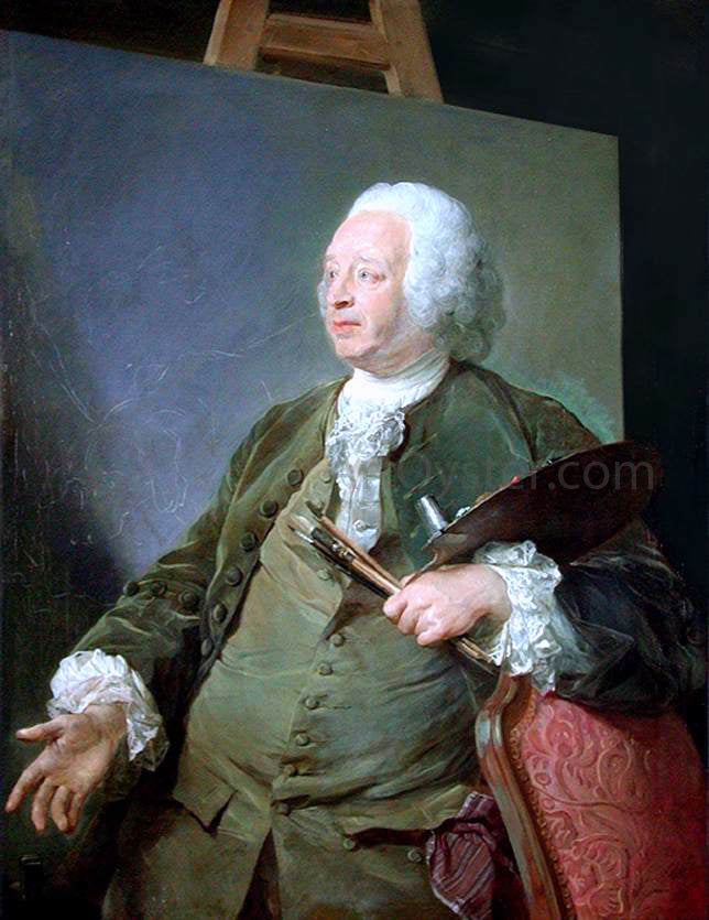 Jean-Baptiste Perronneau Portrait of Jean-Baptiste Oudry - Canvas Print