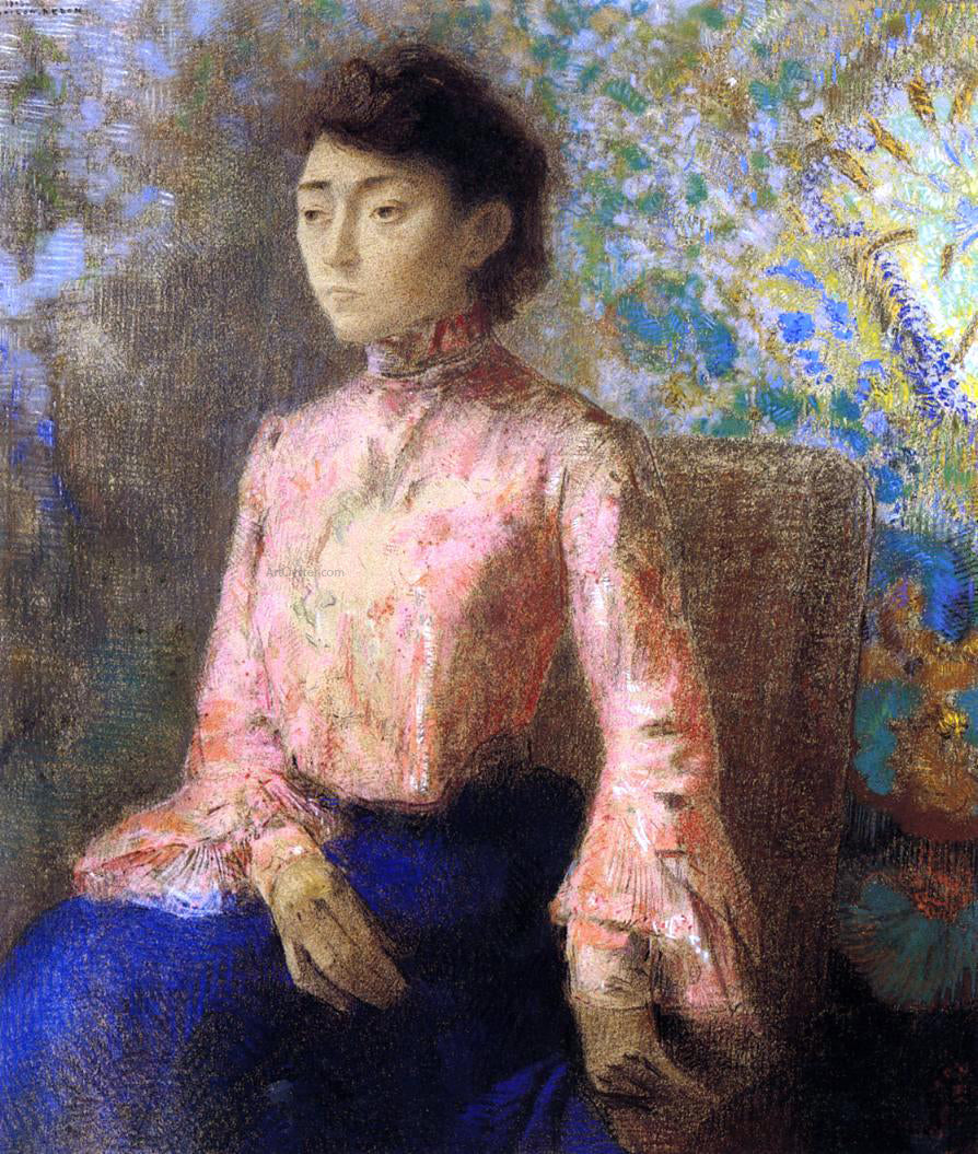 Odilon Redon Portrait of Jeanne Chaine - Canvas Print