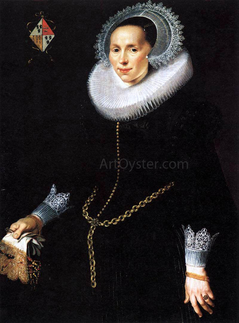 Nicolaes Eliasz Pickenoy Portrait of Johanna Le Maire - Canvas Print