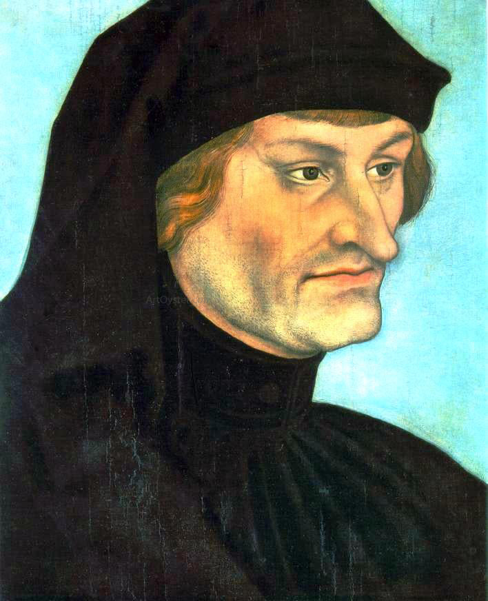 The Elder Lucas Cranach Portrait of Johannes Geiler von Kaysersberg - Canvas Print