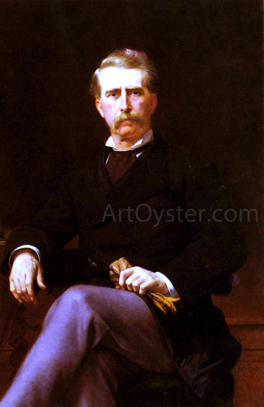 Alexandre Cabanel Portrait of John William Mackay - Canvas Print