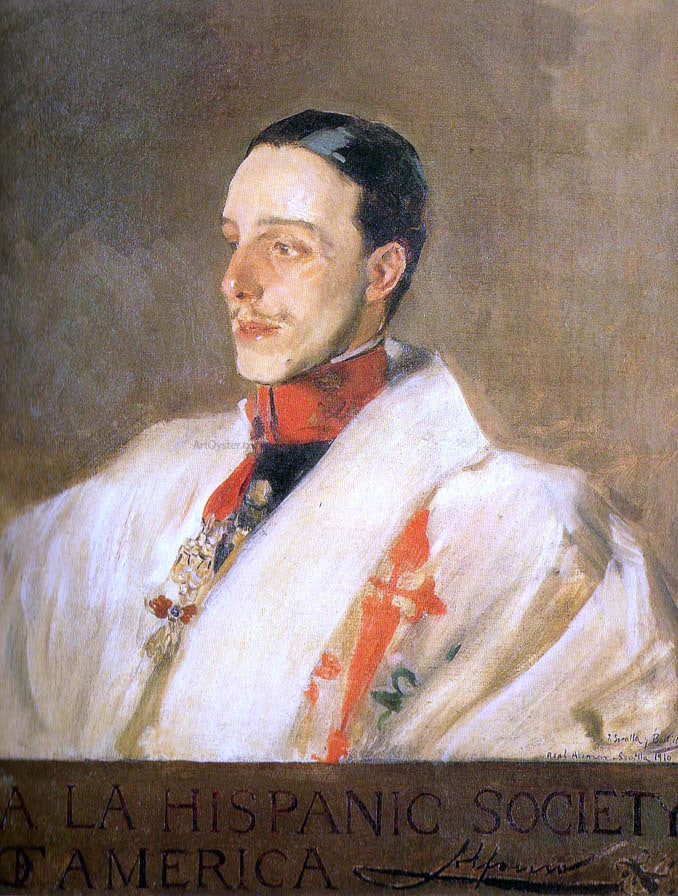 Joaquin Sorolla Y Bastida Portrait of King Alfonso - Canvas Print