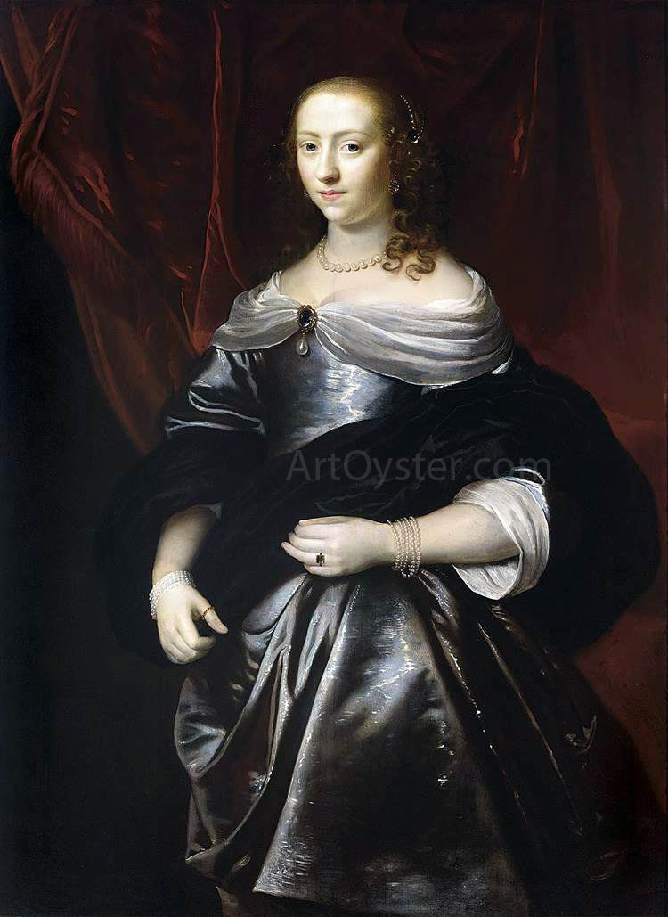 Jacob Van Loo Portrait of Lucretia Boudaen - Canvas Print