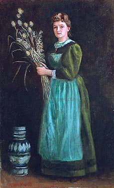 Arthur Hughes Portrait of Lucy Hill - Canvas Print
