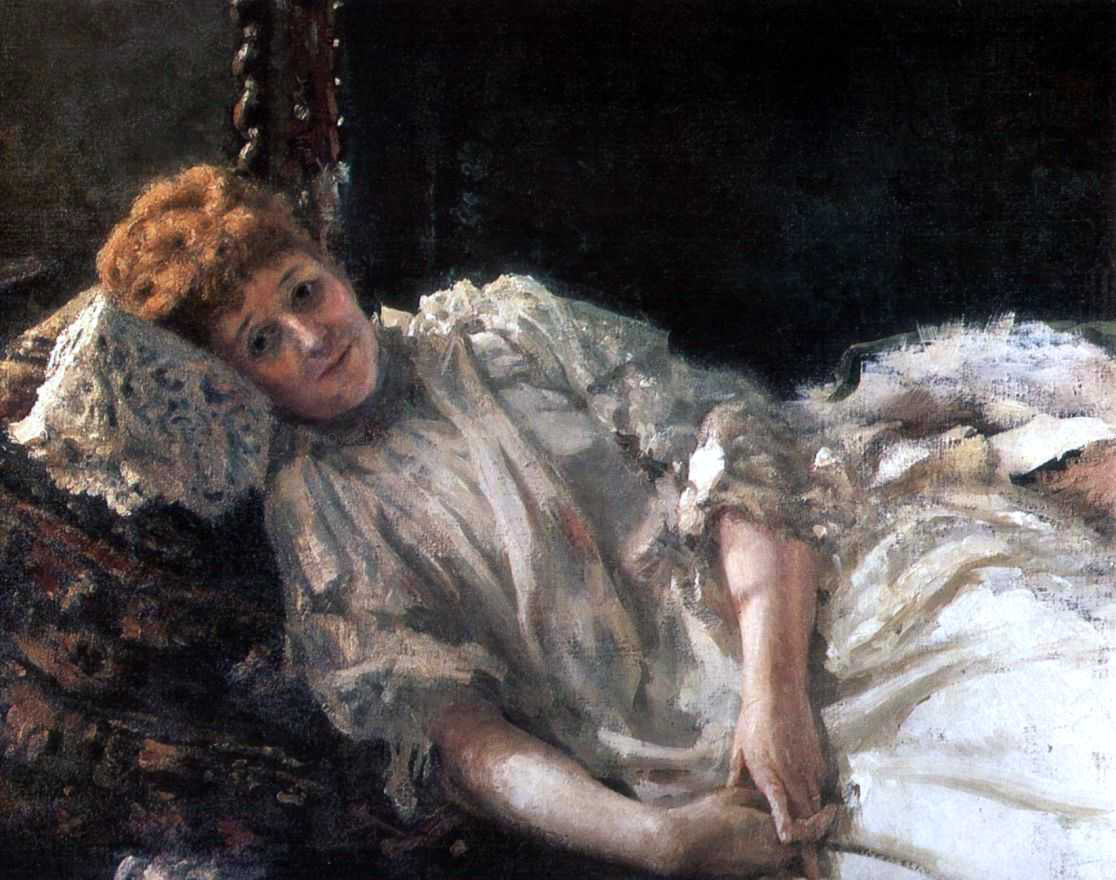 Ilia Efimovich Repin Portrait of Luiza Mersi D'arzhanto - Canvas Print