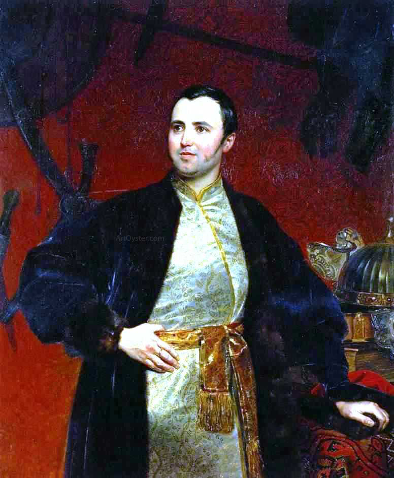 Karl Pavlovich Brulloff Portrait of M. A. Obolensky - Canvas Print