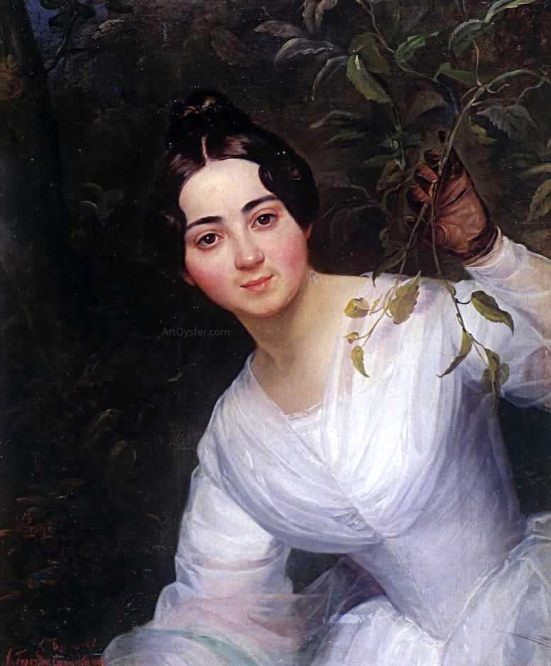 Karl Pavlovich Brulloff Portrait of M. S. Voeykova - Canvas Print