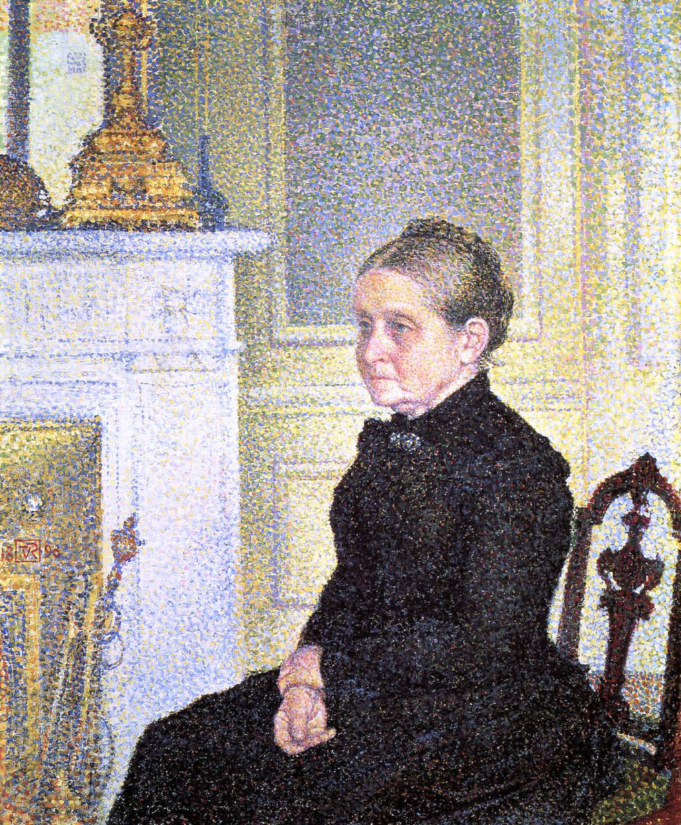 Theo Van Rysselberghe Portrait of Madame Charles Maus - Canvas Print